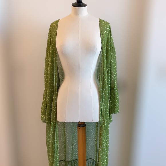 NEW Beach Bikini Cover Up - Light Green Patterned - Picture 6 of 10
